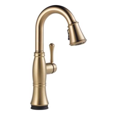 Click here to see Delta 9997T-CZ-PR-DST Delta Cassidy Touch2O Single-Handle Pull-Down Lumicoat Champagne Bronze Bar/Prep Faucet, 1.8 GPM, Lever Handle, Diamond Seal Technology, Touch-Clean, MagnaTite - 9997T-CZ-PR-DST