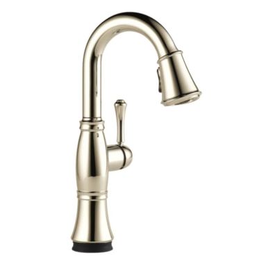 Click here to see Delta 9997T-PN-PR-DST Delta Cassidy Touch2O Single-Handle Pull-Down Lumicoat Polished Nickel Bar/Prep Faucet, 1.8 GPM, Lever Handle, Diamond Seal Technology, Touch-Clean, MagnaTite - 9997T-PN-PR-DST