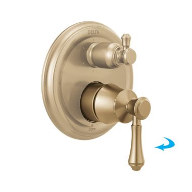 Click here to see Delta RP101637CZ Delta Cassidy Traditional Champagne Bronze Handle, Set Screw, and Button for T24897 and T24997 Two-Handle 14 Series Valve Trim - RP101637CZ