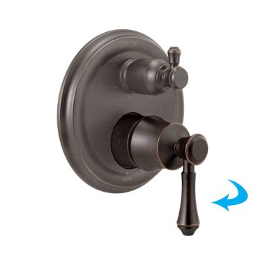 Click here to see Delta RP101637RB Delta Cassidy Traditional Venetian Bronze Handle, Set Screw, and Button for T24897 and T24997 Two-Handle 14 Series Valve Trim - RP101637RB