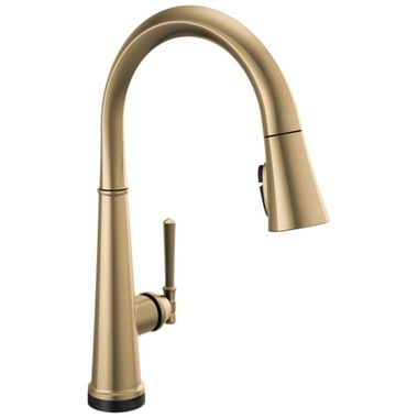 Click here to see Delta 9182T-CZ-PR-DST Delta Emmeline Touch2O Single Handle Pull-Down Kitchen Faucet, Lumicoat Champagne Bronze - 9182T-CZ-PR-DST