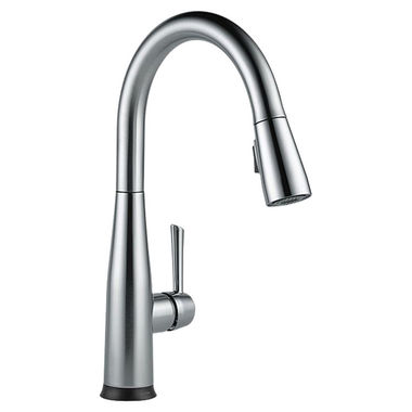 Click here to see Delta 9113TV-AR-DST Delta Essa VoiceIQ Single Handle Pull-Down Kitchen Faucet w/ Touch2O, Arctic Stainless - 9113TV-AR-DST
