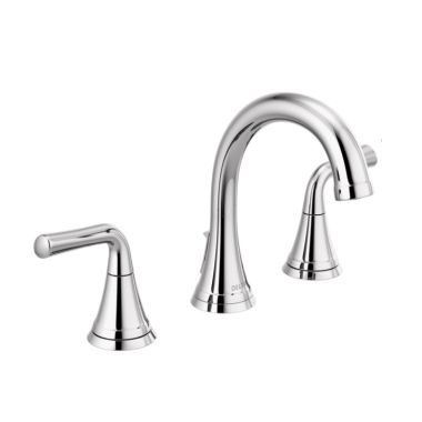 Click here to see Delta 3533LF-MPU Delta Kayra Widespread Bathroom Faucet With  Metal Pop-Up, Deck Mount, Two Lever Handles, ADA, 1.2 GPM, Chrome - 3533LF-MPU