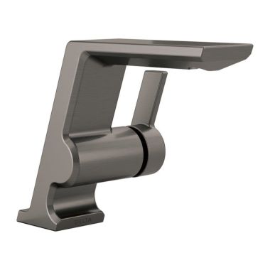 Click here to see Delta 599-KSLPU-DST Delta Pivotal Black Stainless Lavatory Faucet with Escutcheon, Less Pop-Up, 1.2 GPM, Single-Handle, DIAMOND Seal, Lever Handle - 599-KSLPU-DST