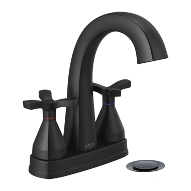 Click here to see Delta 257756-BLMPU-DST Delta Stryke High-Arc Matte Black Lavatory Faucet for 4