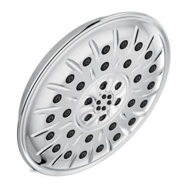 Click here to see Delta 52487 Delta Four-Setting Touch-Clean 8-1/4in Round Shower Head, WaterSense, H2Okinetic UltraSoak and PowerDrench Sprays, 1.75 GPM, Chrome - 52487
