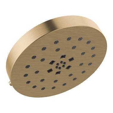 Click here to see Delta 52488-CZ Delta Universal H2Okinetic 8in Square Shower Head with UltraSoak, Wall-Mount, 4-Setting, 1.75 GPM, Champagne Bronze - 52488-CZ