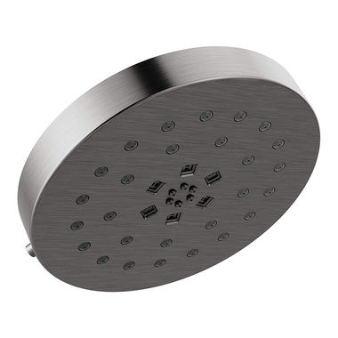 Click here to see Delta 52488-KS Delta 8in H2Okinetic Four-Setting Round Shower Head with UltraSoak, Wall-Mount, 1.75 GPM, Touch-Clean Nozzles, WaterSense, Black Stainless - 52488-KS