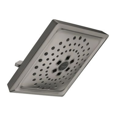 Click here to see Delta 52684-KS Delta Universal Showering H2Okinetic 3-Setting Raincan Shower Head with Touch-Clean Nozzles, Square, 1.75 GPM, Black Stainless - 52684-KS