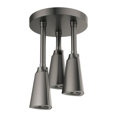 Click here to see Delta 57140-KS25 Delta H2Okinetic Single-Setting Adjustable Pendant Raincan Shower Head, WaterSense, 2.5 GPM, Black Stainless - 57140-KS25