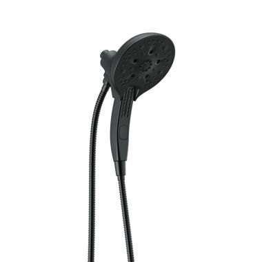 Click here to see Delta 58620-BL25-PK Delta In2ition H2Okinetic Three-Setting Touch-Clean Two-In-One Shower Head with Hand Shower, Magnatite Docking, 2.5 GPM, Matte Black - 58620-BL25-PK