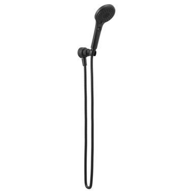 Click here to see Peerless P60219-BL Peerless Xander 4-Spray Setting 1.5 GPM Handshower with 72in Stainless Steel Hose, Touch-Clean Spray Nozzle, WaterSense Certified, Matte Black - P60219-BL