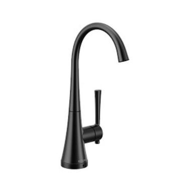 Click here to see Moen S5560BL Moen Kurv Transitional One-Handle High Arc Beverage Faucet, Matte Black - S5560BL