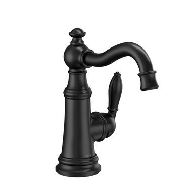 Click here to see Moen S62101BL Moen Weymouth Single Handle High Arc Bar/Prep Faucet, Matte Black - S62101BL