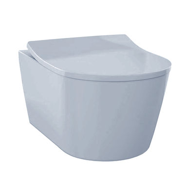 Click here to see Toto CWT427227CMFG#MS TOTO RP Compact Wall-Hung Toilet with SoftClose Seat, Matte Silver Push Plate,1.28/0.9 GPF, Cotton White - CWT427227CMFG#MS