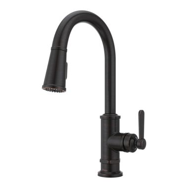 Click here to see Pfister GT529-TDY Pfister Port Haven Single-Handle Pull-Down Kitchen Faucet, Auto-Align, MagnePfit, Pforever Seal, 1.8 GPM, Tuscan Bronze - GT529-TDY