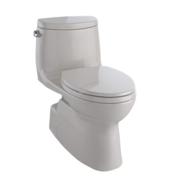 Click here to see Toto MS614124CEFG#12 TOTO MS614124CEFG#12 Carlyle II One-Piece Elongated 1.28 gpf Universal Height Tornado Flush Toilet with CeFiONtect - Sedona Beige