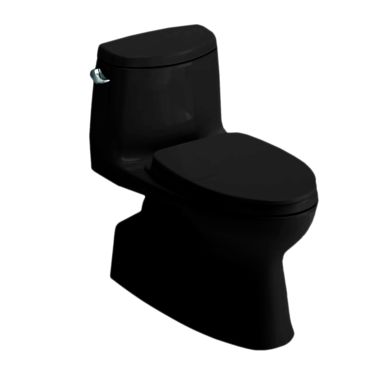 Click here to see Toto MS614124CEF#51 TOTO MS614124CEF#51 Carlyle II One-Piece Elongated 1.28 gpf Universal Height Tornado Flush Toilet - Ebony