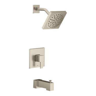 Click here to see Moen UTS2713EPBN Moen 90 Degree M-Core 2-Series Tub/Shower Faucet with 1.75 GPM Rain Shower, 1-Function, Single Lever Handle, M-PACT, Immersion, Brushed Nickel - UTS2713EPBN