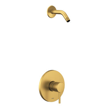 Click here to see Moen UT2192NHBG Moen Align M-Core 2-Series Single-Handle Shower Faucet, Lever Handle, M-PACT, Less Showerhead, Brushed Gold - UT2192NHBG