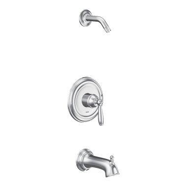 Click here to see Moen UT2153NH Moen Brantford M-Core 2-Series Tub and Shower Faucet, Single Lever Handle, M-PACT, Diverter Spout, Less Showerhead, Chrome - UT2153NH