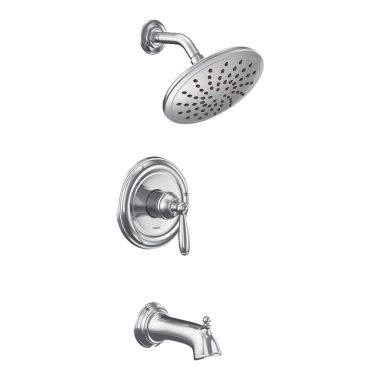 Click here to see Moen UT2253EP Moen Brantford M-Core 2-Series Tub/Shower Faucet with 1.75 GPM Rainshower, 1-Function, Single Lever Handle, M-PACT, Chrome - UT2253EP