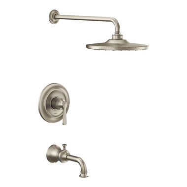 Click here to see Moen UTS244203EPBN Moen Colinet M-Core 2-Series Tub/Shower Faucet with 1.75 GPM Rainshower, 1-Function, Single Lever Handle, M-PACT, Immersion, Brushed Nickel - UTS244203EPBN