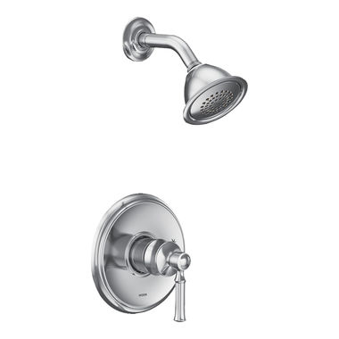 Click here to see Moen UT2182EP Moen Dartmoor M-Core 2-Series Single-Handle Shower Faucet, One-Function, 1.75 GPM, Lever Handle, Eco-Performance, M-PACT, Chrome - UT2182EP