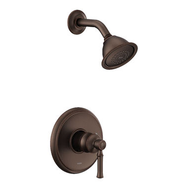Click here to see Moen UT2182EPORB Moen Dartmoor M-Core 2-Series Single-Handle Shower Faucet, One-Function, 1.75 GPM, Lever Handle, Eco-Performance, M-PACT, Oil Rubbed Bronze - UT2182EPORB
