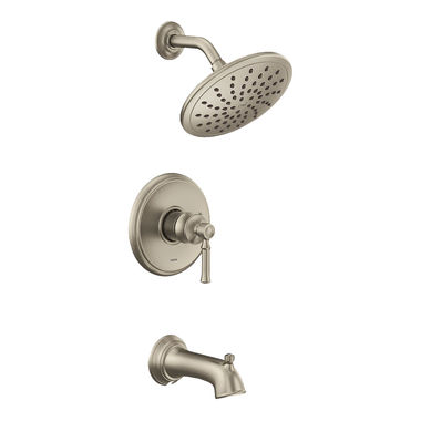 Click here to see Moen UT2283EPBN Moen Dartmoor M-Core 2-Series Tub/Shower Faucet with 1.75 GPM Rainshower, 1-Function, Single Lever Handle, M-Pact, Brushed Nickel - UT2283EPBN