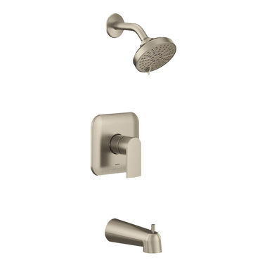 Click here to see Moen UT2473EPBN Moen Genta LX M-Core 2-Series Tub/Shower Faucet, 1.75 GPM, 6-Function, Single Lever Handle, M-PACT, Eco-Performance, Brushed Nickel - UT2473EPBN