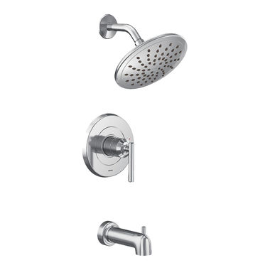 Click here to see Moen UT3003EP Moen Gibson M-Core 2-Series Tub/Shower Faucet with 1.75 GPM Rainshower, 1-Function, Single Lever Handle, M-PACT, Eco-Performance, Chrome - UT3003EP