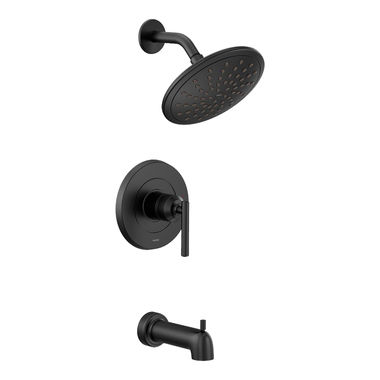 Click here to see Moen UT3003EPBL Moen Gibson M-Core 2-Series Tub/Shower Faucet with 1.75 GPM Rainshower, 1-Function, Single Lever Handle, M-PACT, Eco-Performance,  Matte Black - UT3003EPBL