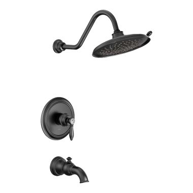 Click here to see Moen UTS232104EPBL Moen Weymouth M-Core 2-Series Tub/Shower Faucet with 1.75 GPM Rainshower, 2-Function, Single Lever Handle, M-PACT, Immersion, Matte Black - UTS232104EPBL