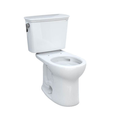 Click here to see Toto CST785CEFG#01 TOTO CST785CEFG#01 Drake 21 Two-Piece Round 1.28 gpf Universal Height Tornado Flush Toilet  with CeFiONtect - Cotton White