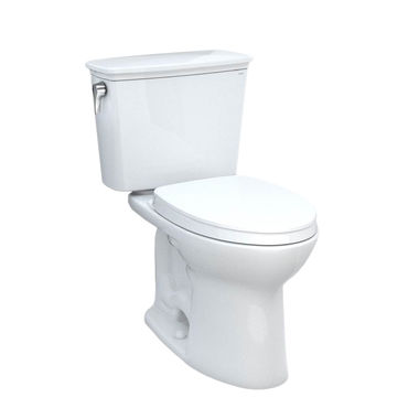 Click here to see Toto MS786124CEFG#01 TOTO MS786124CEFG#01 21 Drake Two-Piece Elongated 1.28 gpf Universal Height Tornado Flush Toilet with CeFiONtect - Cotton White