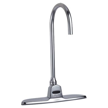 Click here to see Delta 1500T3570 Delta 1500T3570 TECK Electronic Deckmount Faucet, Hardwire, R5 Spout w/ 8