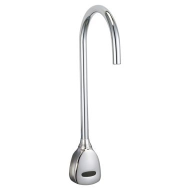 Click here to see Delta 1501T4670 Delta Commercial 1-Hole Electronic Bar / Prep Faucet, Gooseneck Spout With Integral Sensor, Wallmount - 1501T4670