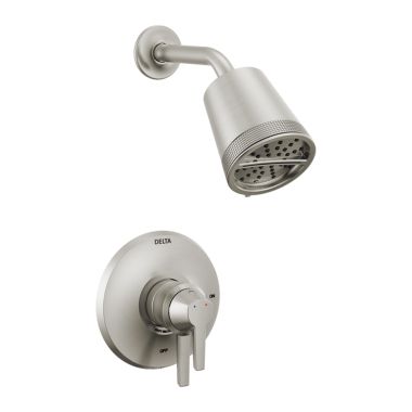 Click here to see Delta T17271-SS-PR Delta Galeon Monitor 17 Series Two-Handle Shower Faucet with Volume Control, 3-Setting, 1.75 GPM, Touch-Clean, Lever Handles, Lumicoat, Stainless - T17271-SS-PR