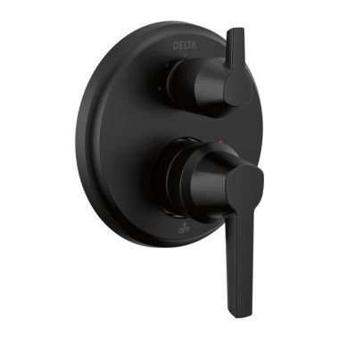 Click here to see Delta T24871-BL Delta Galeon Monitor 14 Series Valve Trim w/ 3-Function Diverter, Lever Handles, Matte Black - T24871-BL