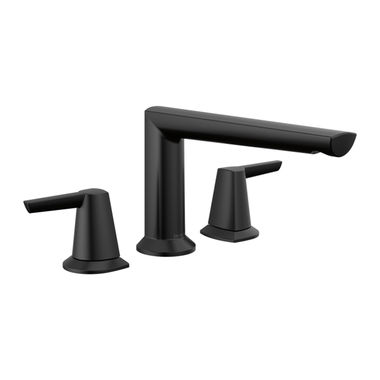 Click here to see Delta T2771-BL Delta Galeon Two-Handle Roman Tub Faucet Trim, Lever Handles, ADA-Compliant, Matte Black - T2771-BL