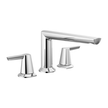 Click here to see Delta T2771-PR Delta Galeon Two-Handle Roman Tub Faucet Trim, Lever Handles, ADA-Compliant, Lumicoat Chrome - T2771-PR