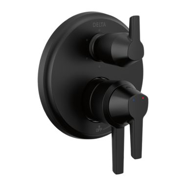 Click here to see Delta T27971-BL Delta Galeon Monitor 17 Series Two-Handle Valve Trim w/ 6-Function Diverter, Lever Handles, Matte Black - T27971-BL