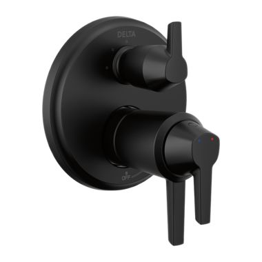 Click here to see Delta T27T871-BL Delta Galeon TempAssure 17T Series Two-Handle Valve Trim w/ 3-Function Diverter, Lever Handles, Matte Black - T27T871-BL
