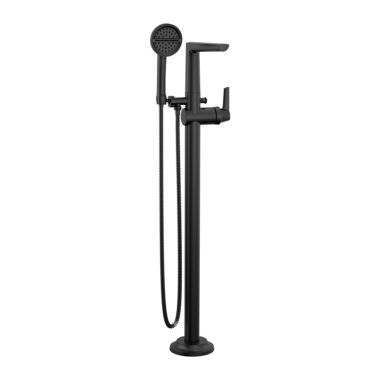 Click here to see Delta T4771-BLFL Delta Galeon Single-Handle Freestanding Tub Filler Trim with 1.75 GPM Three-Setting Hand Shower, H2Okinetic, Lever Handles, Matte Black - T4771-BLFL