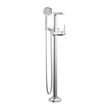 Click here to see Delta T4771-PR-FL Delta Galeon Single-Handle Freestanding Tub Filler Trim with 1.75 GPM Three-Setting Hand Shower, H2Okinetic, Lever Handles, Lumicoat Chrome - T4771-PR-FL