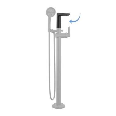 Click here to see Delta RP101756BL Delta RP101756BL Galeon Floor Mount Tub Filler Spout, Matte Black