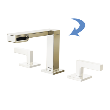 Click here to see Brizo 65322LF-PNLHP Brizo Frank Lloyd Wright Two-Handle Widespread Polished Nickel Lavatory Faucet, 1.2 GPM, Less Handles - 65322LF-PNLHP