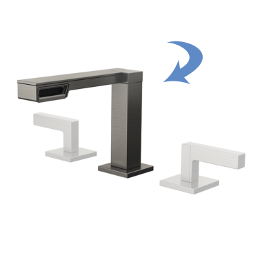 Click here to see Brizo 65322LF-SLLHP Brizo Frank Lloyd Wright Two-Handle Widespread Brilliance Luxe Steel Lavatory Faucet, 1.2 GPM, Three-Hole, Less Handles - 65322LF-SLLHP