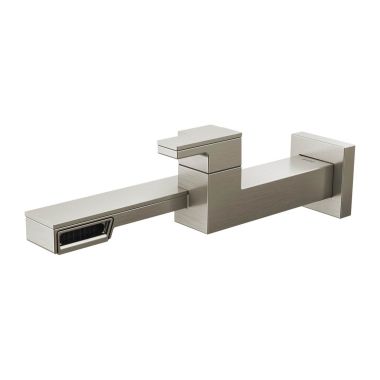 Click here to see Brizo T65722LF-NK Brizo Frank Lloyd Wright One-Handle Wall-Mount Brilliance Luxe Nickel Bathroom Faucet with Side Spout Laminar Flow, Single-Hole, 1.2 GPM - T65722LF-NK